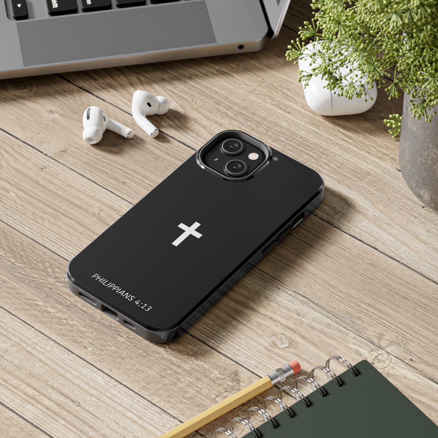 Stylish Tough Phone Case with Philippians 4:13 Design