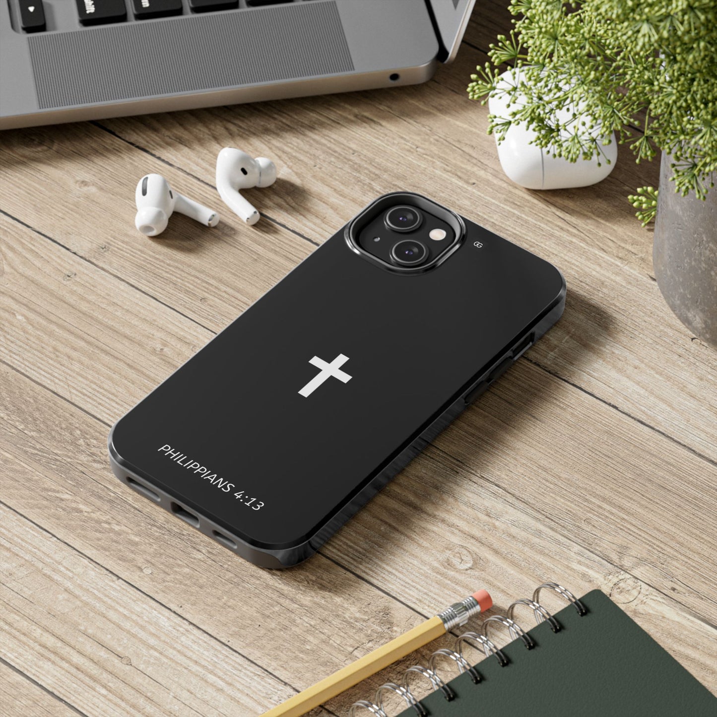 Stylish Tough Phone Case with Philippians 4:13 Design
