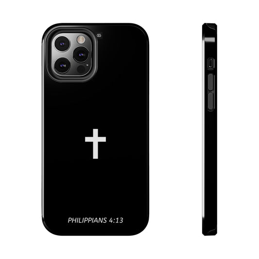 Stylish Tough Phone Case with Philippians 4:13 Design
