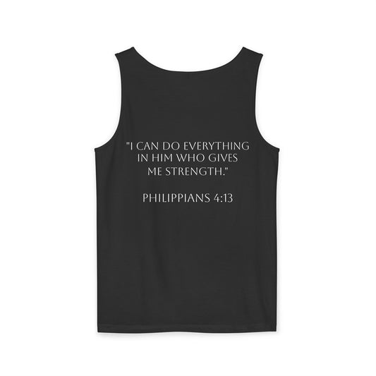 Dyed Tank Top with Cross Design – Casual Faith-Inspired Apparel