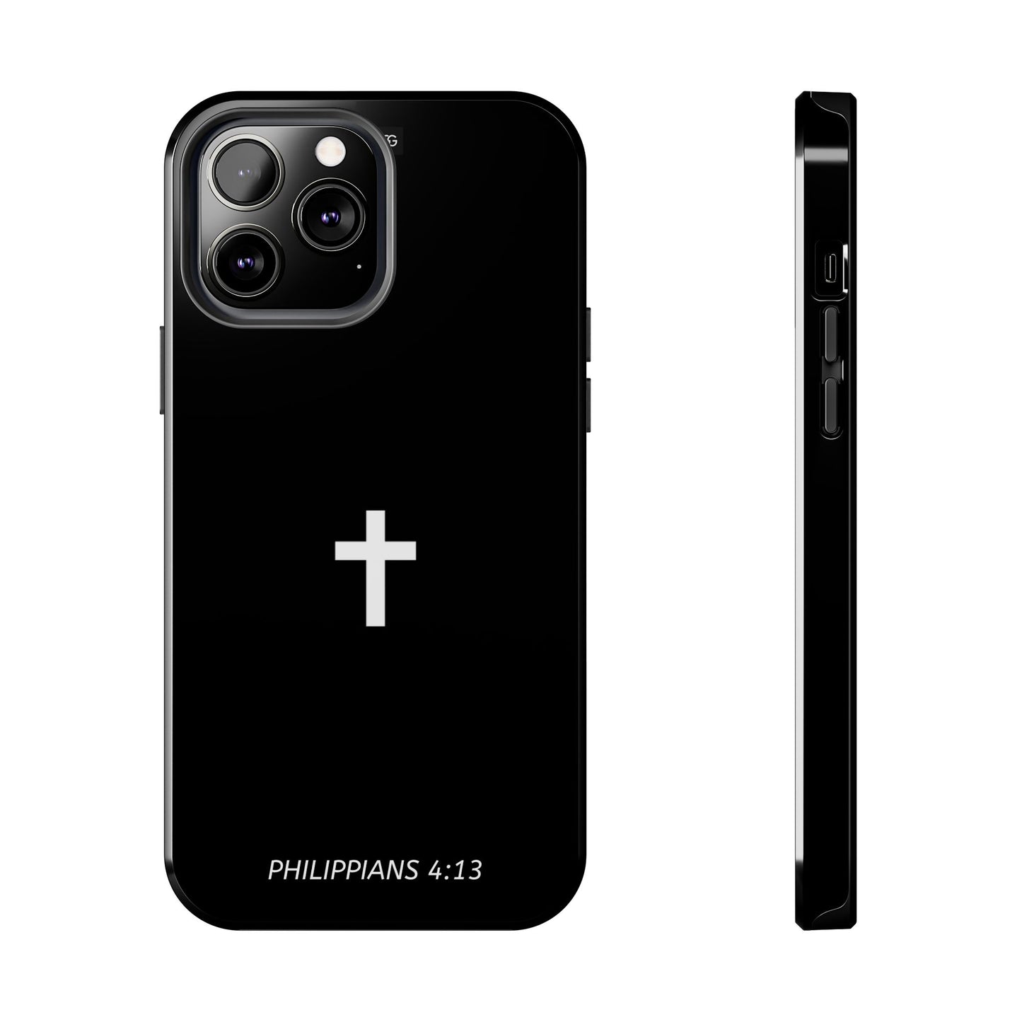 Stylish Tough Phone Case with Philippians 4:13 Design