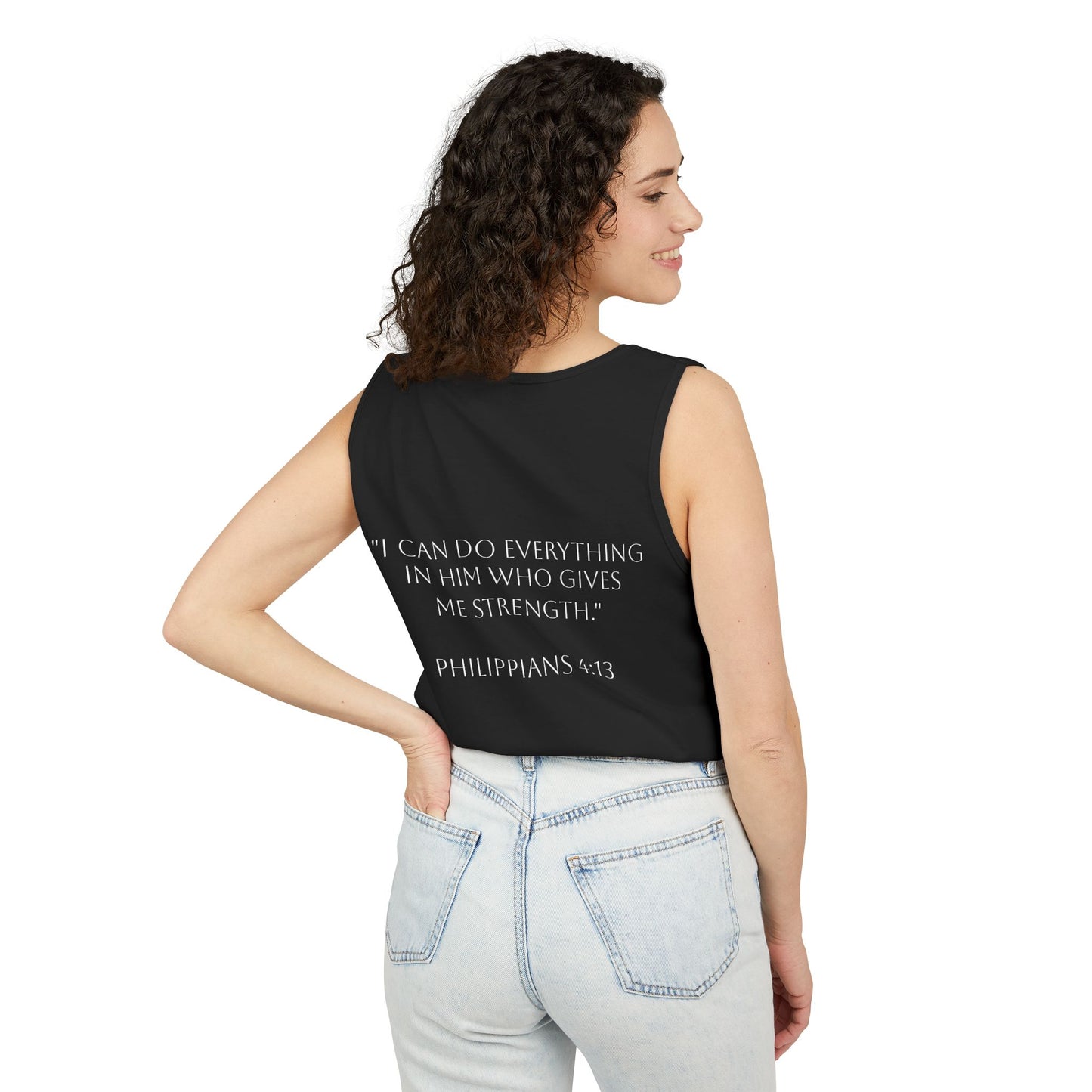 Dyed Tank Top with Cross Design – Casual Faith-Inspired Apparel