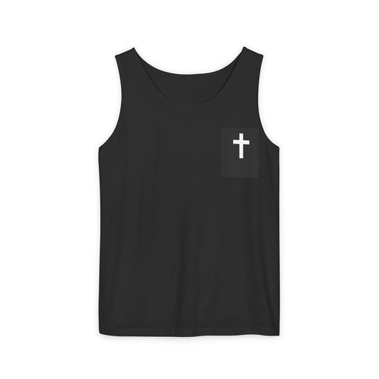 Dyed Tank Top with Cross Design – Casual Faith-Inspired Apparel