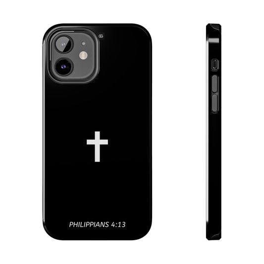 Stylish Tough Phone Case with Philippians 4:13 Design